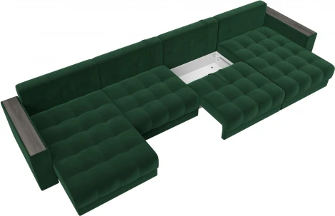 Диван П-образный с декором Лига-049 НПБ Лонг Лига Диванов (Велюр) арт.128559