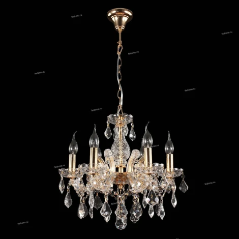 Люстра подвесная хрустальная Crystal Lux Ines, 6 ламп , золото с прозрачным