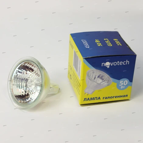 Лампочка галогенная GU5.3 50W 220V 1500 lm 2700K желтое теплое свечение Novotech 456007