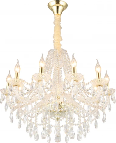 Подвесная люстра Koletta APL.755.13.10 (220V, хрусталь, подвески, на цепи, свеча)