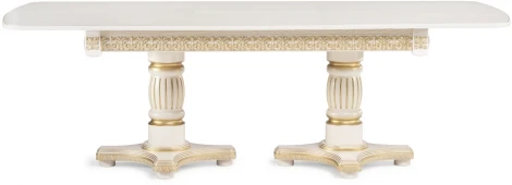Деревянный стол Woodville Морнит 180(240)х100 слоновая кость / золото 515969