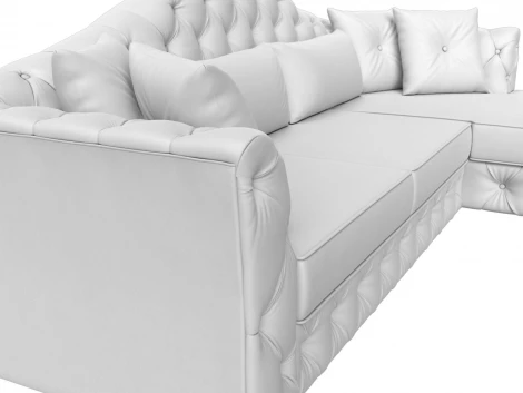 Диван угловой Артис правый угол (Белый/Экокожа) Лига Диванов арт.121632