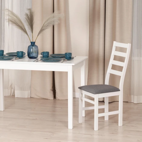Стул SWEDEN Многослойная фанера, 41*40*99 см, white, ткань тёмно-серая (150) Tetchair 19823