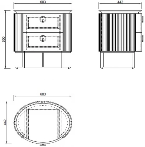 Тумбочка LUCIANO 60*44*60см Garda Decor арт.77IP-GD010-TUMB