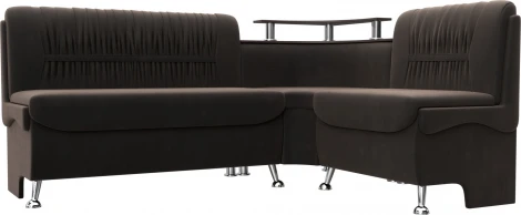 Диван кухонный угловой Сидней правый угол (Коричневый/Велюр) Лига Диванов арт.126112