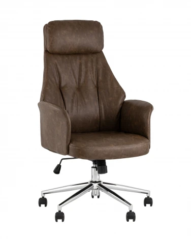 Кресло офисное TopChairs Neoma коричневый экокожа УТ000041776