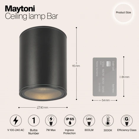 Потолочный светильник уличный Bar O306CL-L7GF (LED, 220V, круглые, IP65)
