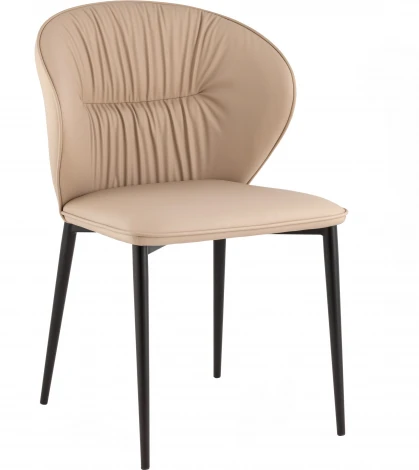 Стул обеденный Stool Group Deia светло-серая экокожа черные ножки арт.УТ000040333