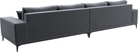 Диван прямой Льюес Лонг (Серый/Велюр) Лига Диванов арт.122387