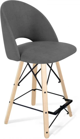 Стул полубарный Sheffilton SHT-ST34/S80-1 платиново-серый/прозрачный лак