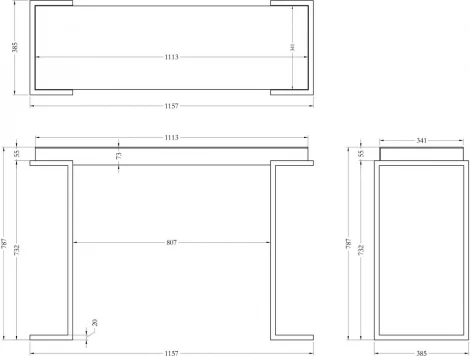 Консоль зеркальная каркас н/ж сталь хром 116*39*79см Garda Decor арт.KFG129