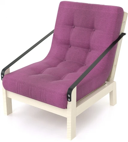 Кресло Arsko Локи беленый дуб фиолетовая рогожка