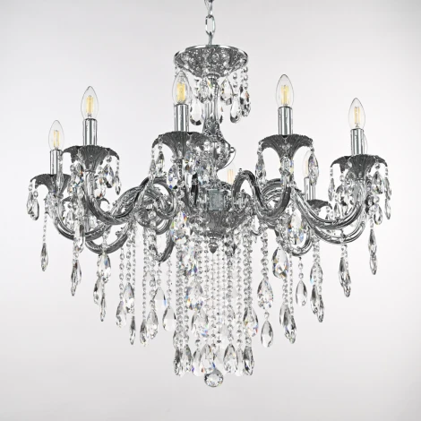 Подвесная люстра Bohemia AL7901 AL79101/10/250 B Ni (220V, подвески, на цепи, подсвечник, свеча)