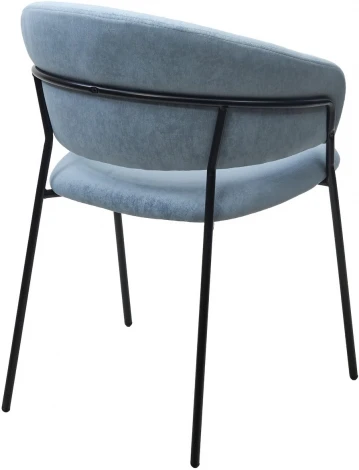 Стул M-City ГЕММА, цвет RAIN 13 blue, велюр / черный каркас