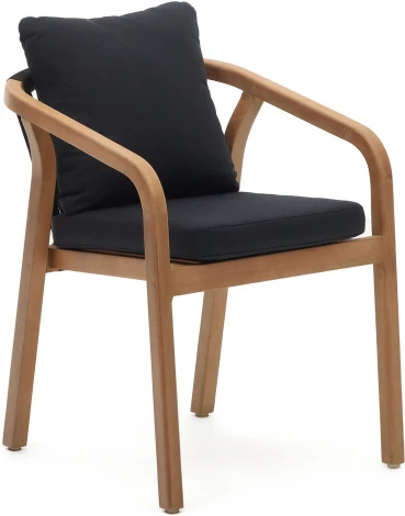 Malaret Стул из массива эвкалипта и черного шнура La Forma (ex Julia Grup) арт.157077