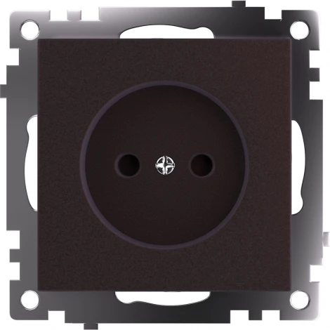 Розетка без заземления со шторками (коричневый) Stekker Катрин 49025