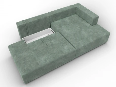 Диван угловой Лига-103 НПБ угол правый (ДСП,Брус,Фанера,Велюр/Зеленый) Лига Диванов 134825