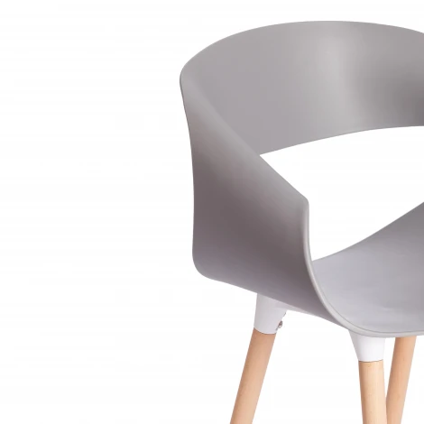 Стул QXX/КXX (мод. C1058-1)/2 шт. в упаковке пластик/дерево, 60х53х81см, серый/натуральный (Комплект из 2 шт.) Tetchair 24558