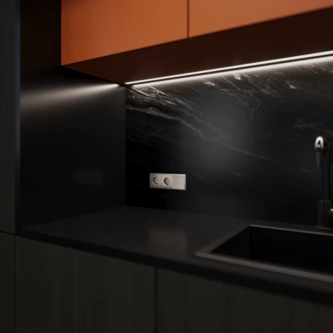 Клавиши для выключателя/переключателя двухклавишного (платина) Voltum S70 Metal VLSM000310