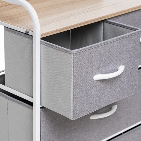 Комод Ноа 5 ящ., Каркас Белый, Светло-серый 2500000183454 Leset