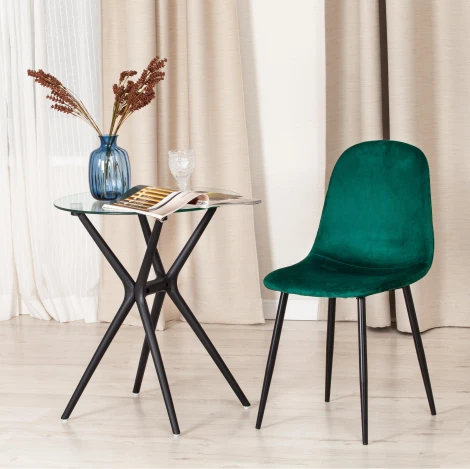 Обеденный стул Tetchair BREEZE (Вельвет,Металл/Зеленый,Черный)