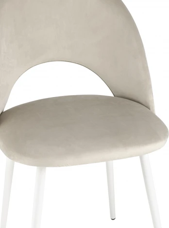 Стул Stool Group Меган NEW велюр с ромбами бежевый белые ножки УТ000035473