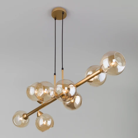 Подвесной светильник Eurosvet Roger 70113/8 янтарный (220V, на проводе, шарики)