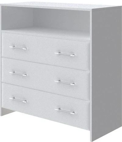 PROxSON Комод Varna (ЛДСП Белая+ткань Белый/Teddy Снежный) 90x40