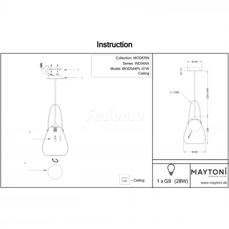 Подвесной светильник Maytoni Indiana MOD544PL-01W