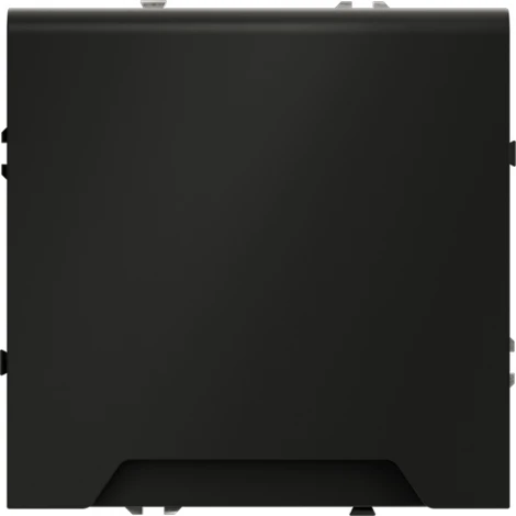 Розетка с заземлением, шторками и крышкой (черный матовый) Voltum S70 VLS040308