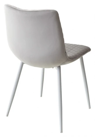 Обеденный стул M-City TINTIN BLUVEL-03 LIGHT GREY / белый каркас