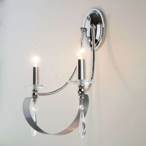Бра Eurosvet Adelia 60064/2 хром (220V, хрусталь Strotskis, подвески, подсвечник, свеча)