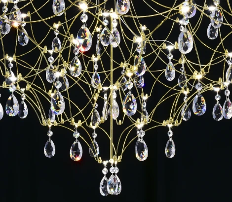 Подвесная люстра светодиодная с пультом и хрустальными подвесками Asfour MyFar Allegria MR2642-66P-50AD