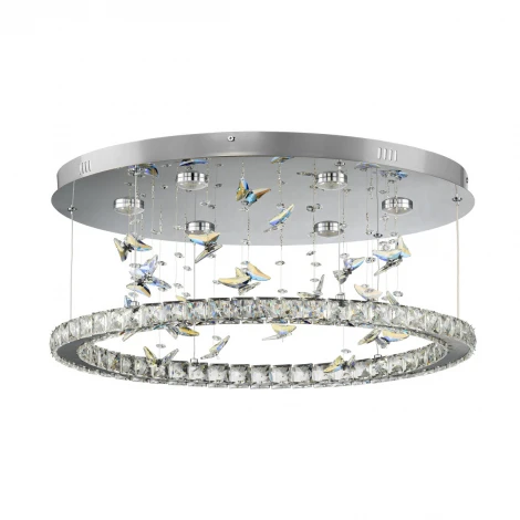 Потолочная люстра Citilux Etera CL322050 (регулировка яркости, LED, подвески, пульт управления, кольцо, бабочки)
