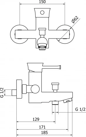 Смеситель Cezares Positano POSITANO-VM-01 для ванны с душем