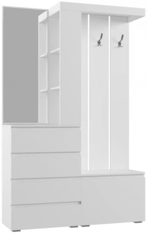 Готовая прихожая Woodville Крона 1260 белый 534556