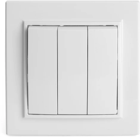 Выключатель трехклавишный (белый) Stekker Эрна 39922