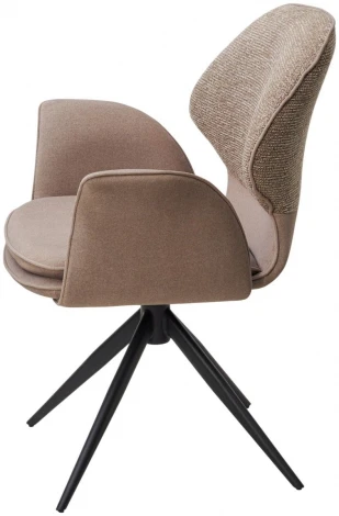 Стул ЛЕННЕ (LENNE) 360 град. поворот., цвет ЛАТТЕ MILAN-430/ MOHAIR-440, ткань/ Черный, ®DISAUR M-City 64349