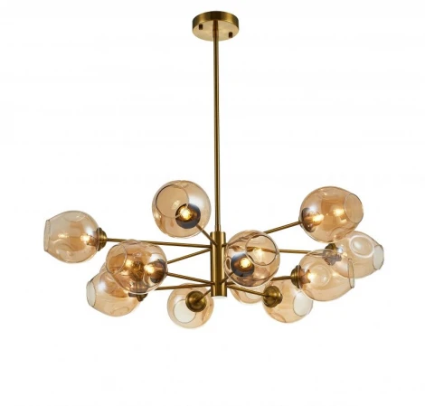 Потолочная люстра на штанге Simple Story 1048 1048-12PL (220V, шарики, молекулы)