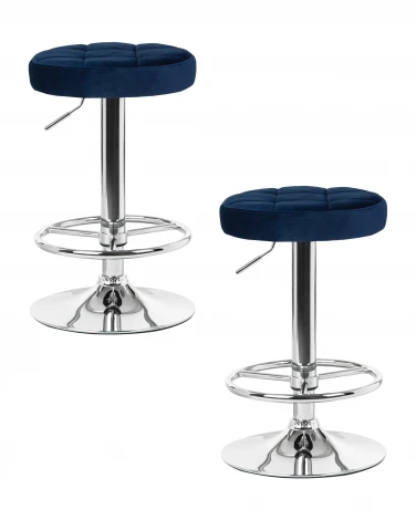 Набор 2 шт табурет барный DOBRIN BRUNO (синий велюр (MJ9-117))