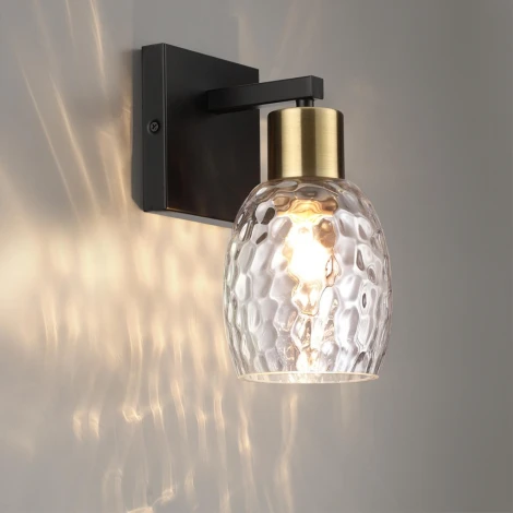 Бра Lumion Ice 6562/1W черный, золотой/прозрачный/металл/стекло E27 1*40W 220V