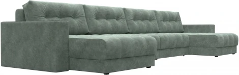 Диван П-образный с декором Лига-049 НПБ Лонг Лига Диванов (Велюр) арт.128565