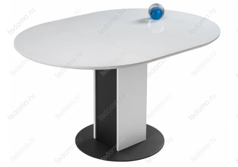 Стол на тумбе Бастиан белый / графит