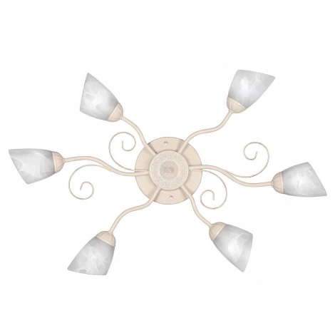 Люстра потолочная Day&Night, 6 плафонов, бежевый с золотом и белым