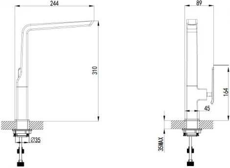 Смеситель Bien Lucca BE11012103 для кухонной мойки