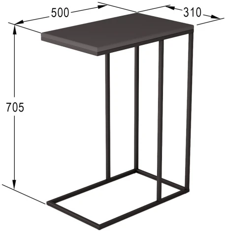 Стол придиванный Агами графит/чёрный от фабрики Mebelik