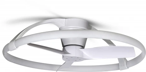 Потолочная люстра светодиодная с вентилятором пультом и управлением смартфоном голосовым регулировкой цветовой температуры Mantra Nepal 7801 (регулировка яркости, 220V, умный дом - Алекса, Google Home, круглые)