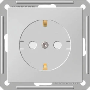 Розетка встраиваемая с заземлением и шторками (белый) Systeme Electric RS16-152-1-86