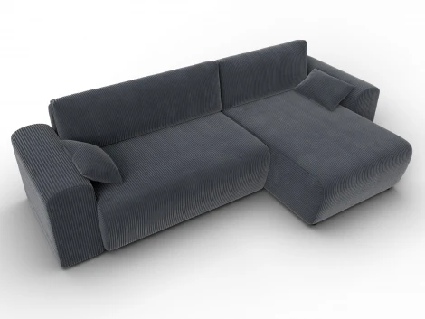 Диван угловой Лига-099 угол универсальный (ДВП,ДСП,ЛДСП,Брус,Фанера,Велюр/Серый) Лига Диванов 132588