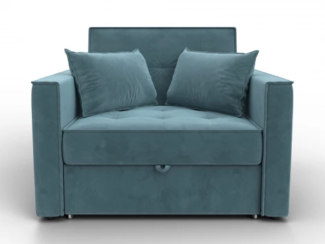 Кресло-кровать Лига-104 (80) (ЛДСП,Брус,Фанера,Велюр/Бирюзовый) Лига Диванов 134853